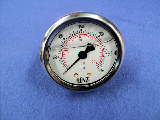 300 psi back mount oil pressure gauge