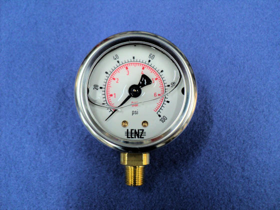 100 psi bottom mount oil pressure gauge