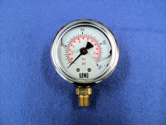200 psi bottom mount oil pressure gauge